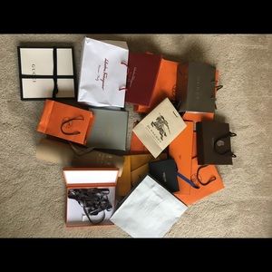 Various LOT of designer gift bags/boxes